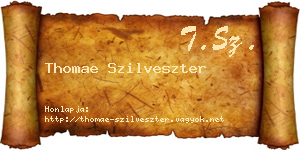 Thomae Szilveszter névjegykártya